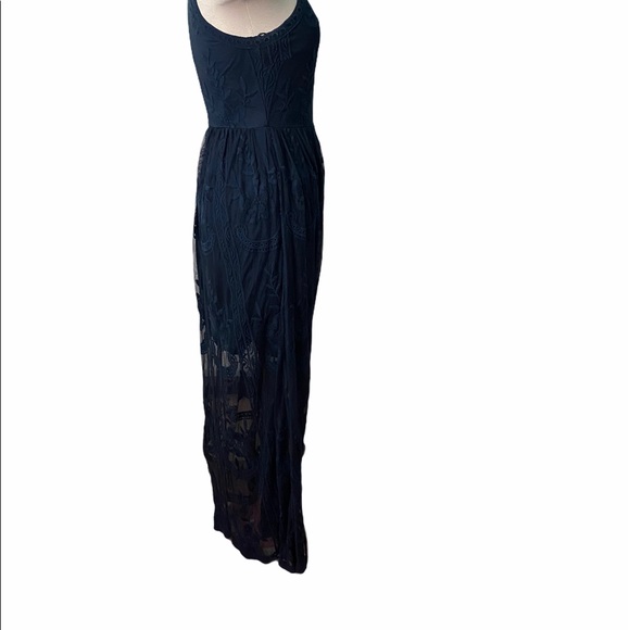 Altar’d state navy blue embroidered maxi dress - Picture 4 of 6